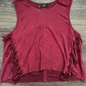 Velvet Red Crop Top with Chic Design